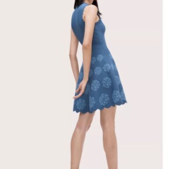 kate spade Dresses & Skirts - 𝅺Kate Spade Flora Hem Fit & Flare Flowy Sweater Dress Blue Sz Large